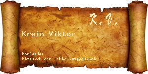 Krein Viktor névjegykártya
